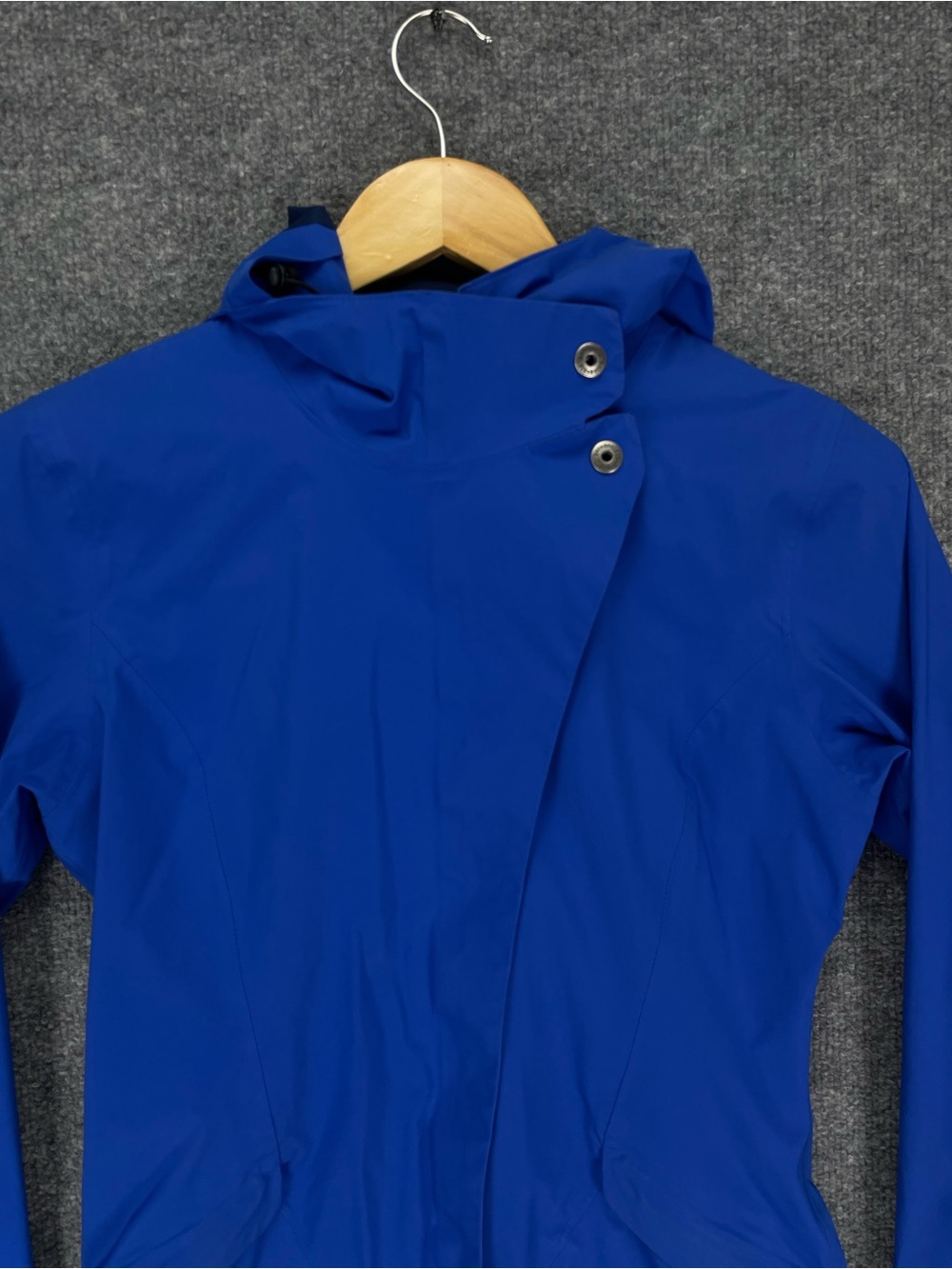 Patagonia Rain Jacket Womens XS Blue Hooded Waterproof H2No Arborist Trench Coat - Picture 4 of 13